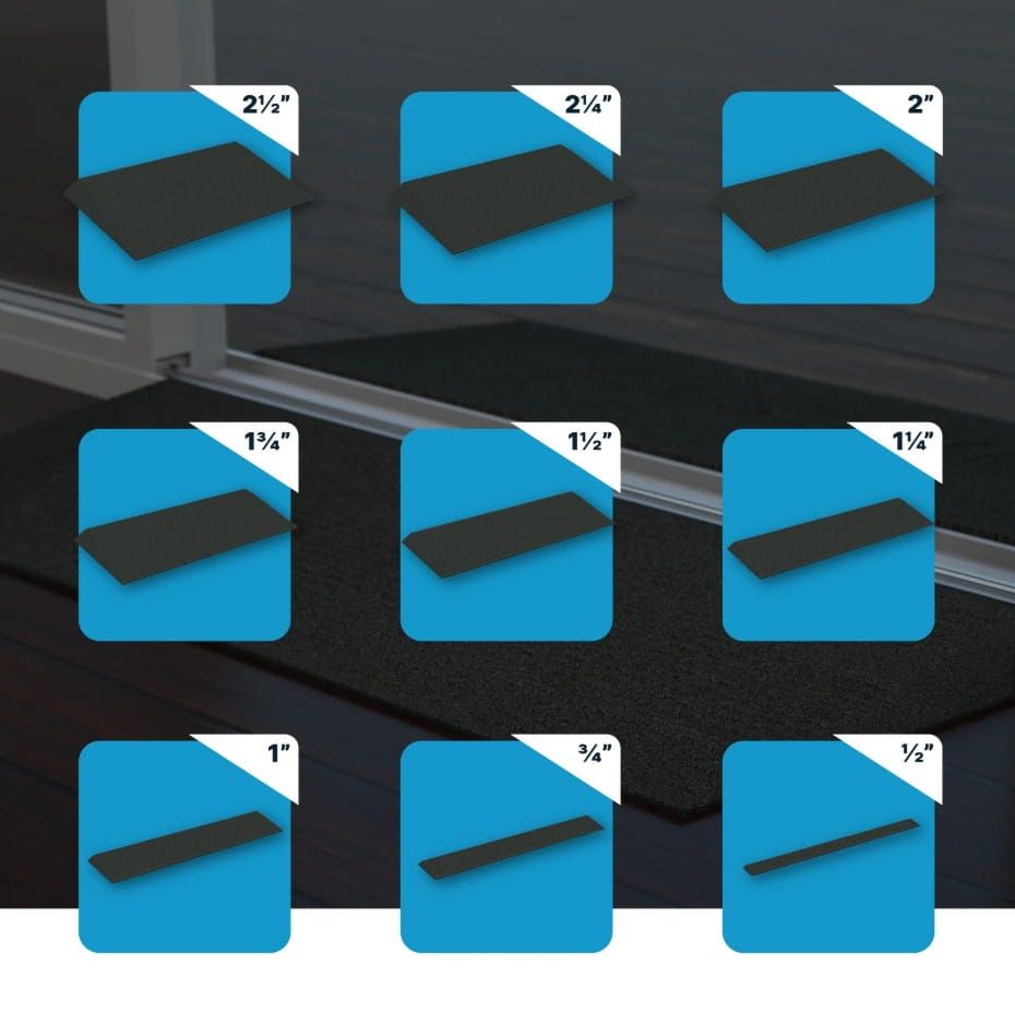 Black Ramp Sizes, 0.5 to 2.5 Inches