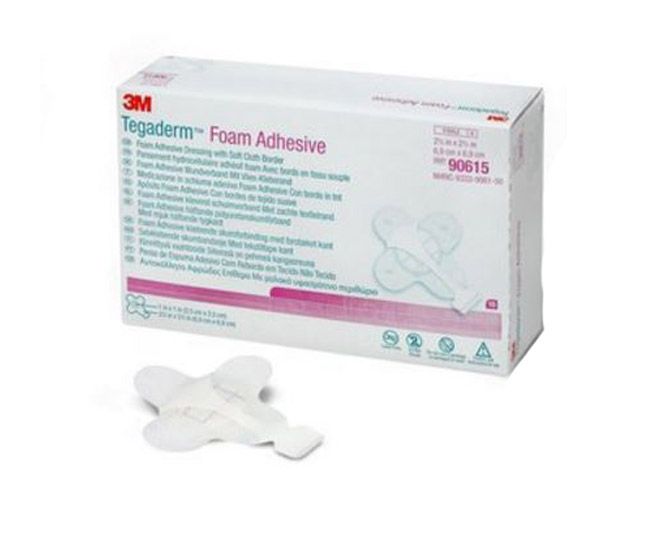 Image 2 of Tegaderm Foam Adhesive 90615 | Round Pad, Mini Wrap - 2-3/4 x 2-3/4 Inch, Pad 1 x 1 Inch