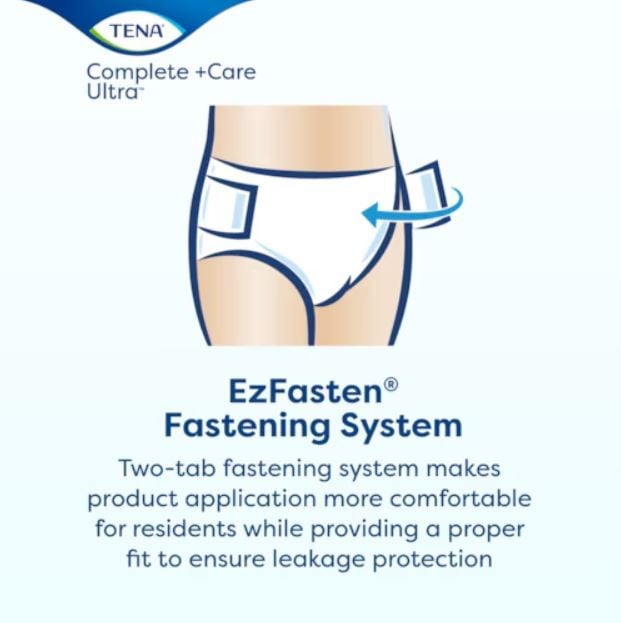 EzFasten Fastening System Two-Tab Fastening System Makes Product Application More Comfortable for Residents While Providing a Proper Fit To Ensure Leakage Protection