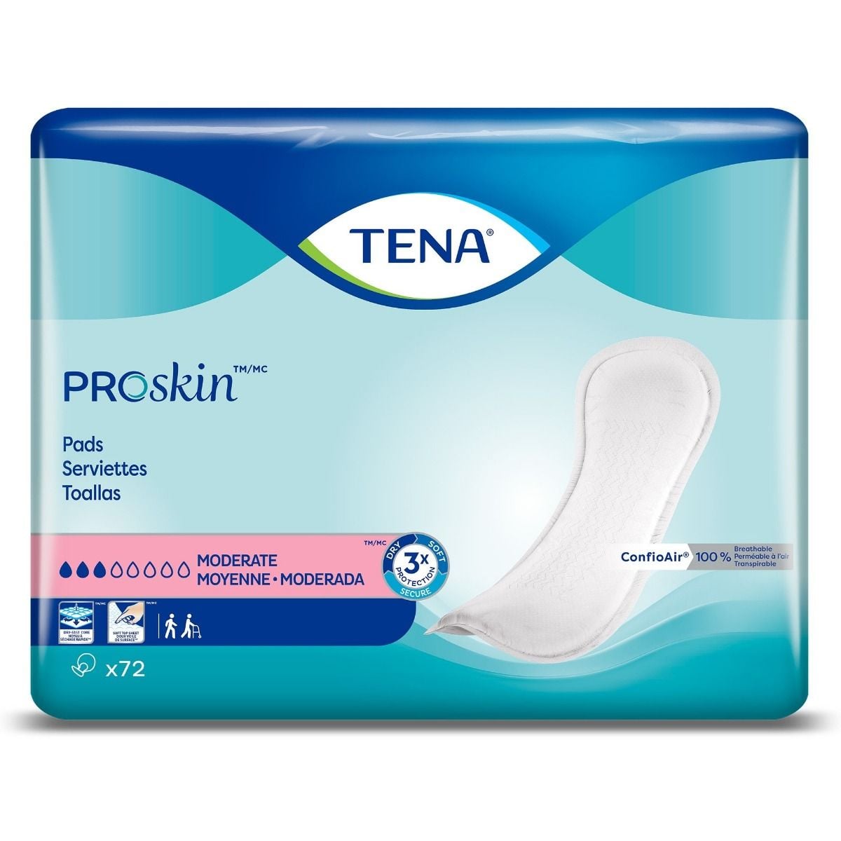 TENA ProSkin Moderate Absorbency Incontinence Pads are Used for Occasional Bladder Leakage