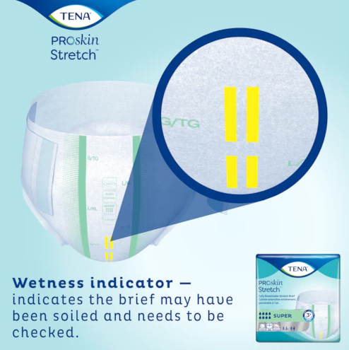 Wetness indicator on brief