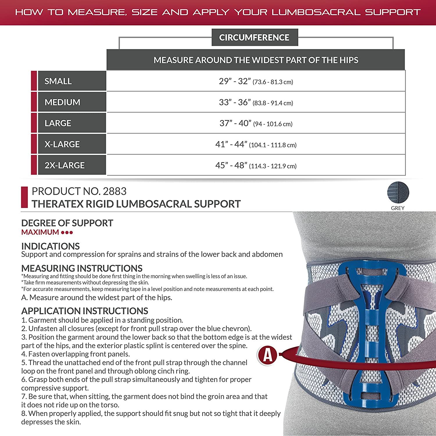 Image 4 of Theratex Rigid Lumbosacral Support
