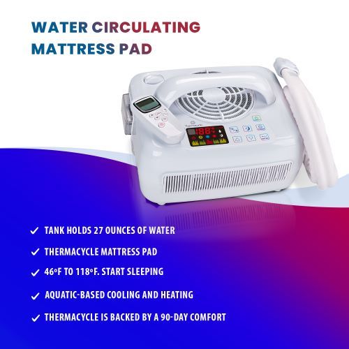 The tank holds 27 ounces of water. Temperature settings range from 46 to 118 degrees Fahrenheit.