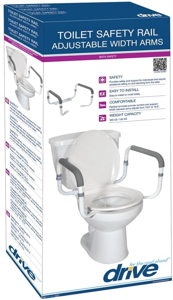 Toilet Safety Rail Adjustable Width Arms