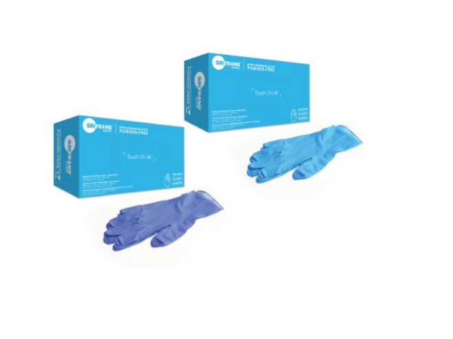 SRI TRANG Nitrile Gloves, Violet and Blue3