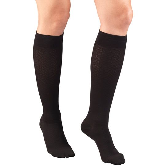 TRUFORM Women's Diamond Knit Trouser Compression Socks 10-20 mmHg