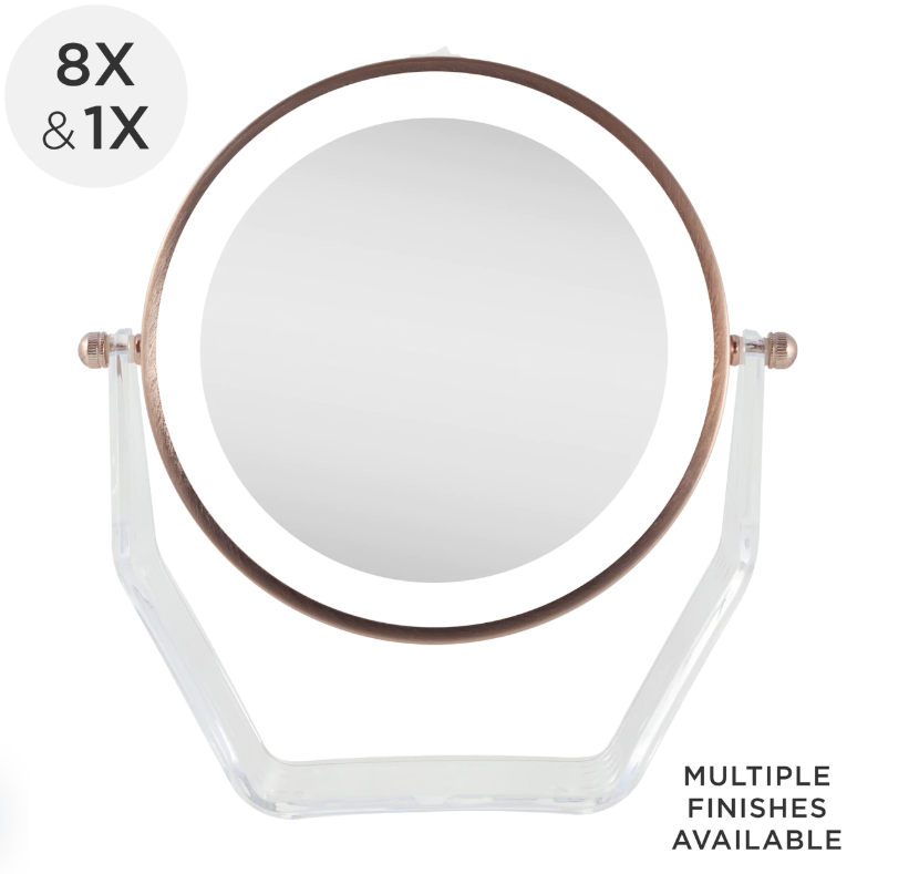 Image 2 of Zadro Two-Sided LED Lighted Vanity Swivel Mirror in Acrylic Base