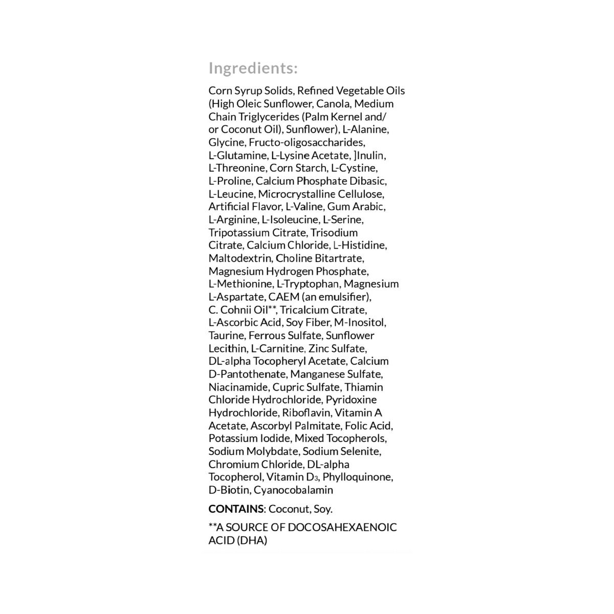Ingredients List