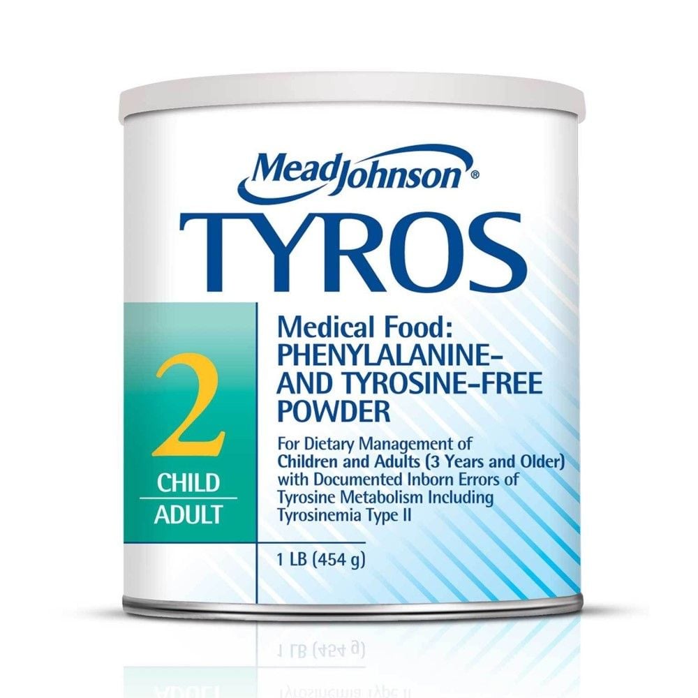 A 1-pound can of TYROS 2 formula for tyrosinemia