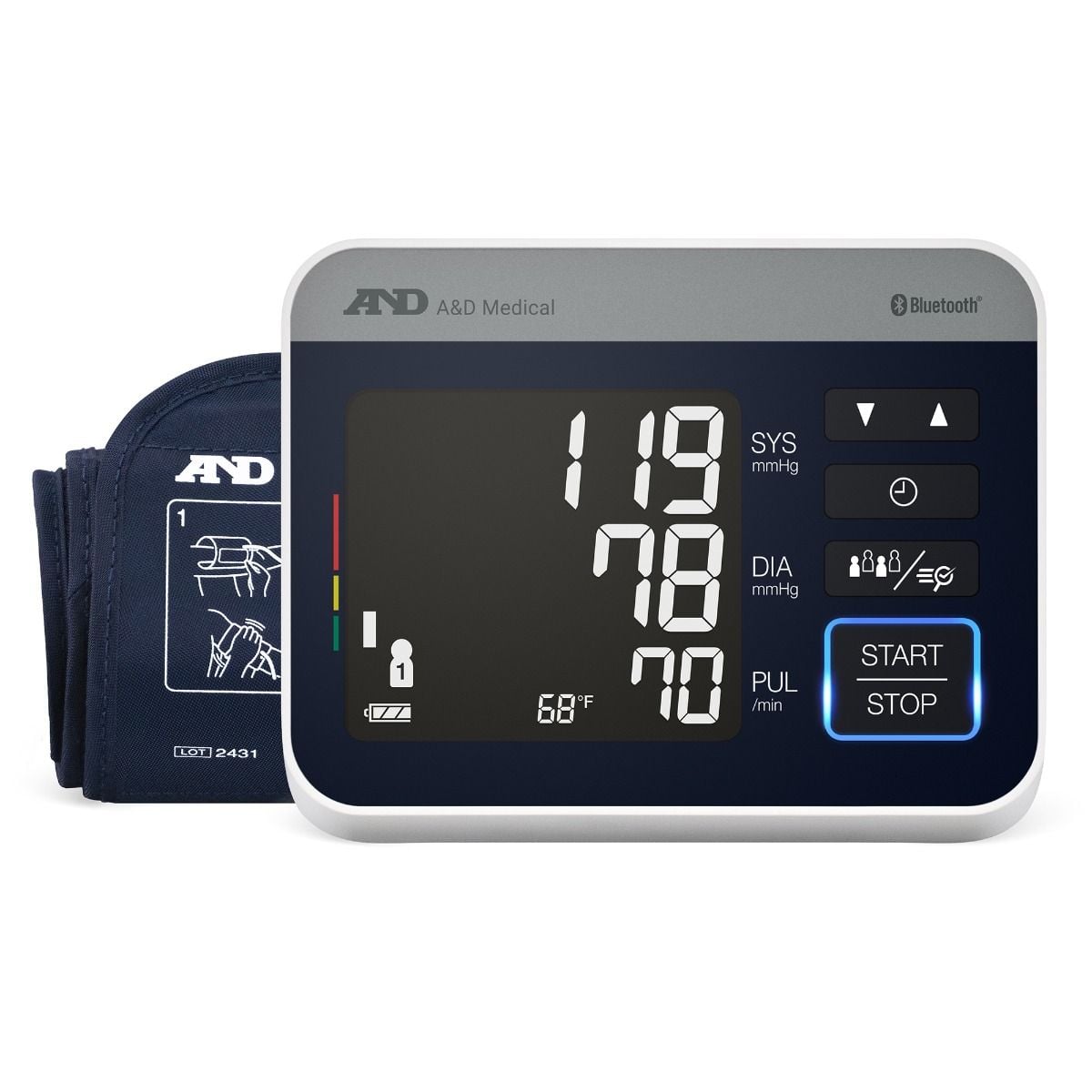 Home Automatic Digital Blood Pressure Monitor AND Wide Cuff Nylon Cuff 22 to 42 cm Desk Model  (UA-910BLE)