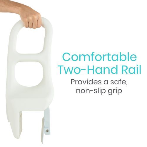 Comfortable two-hand rail provides a safe, nonslip grip.