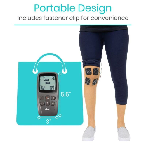 Image 4 of Vive EMS TENS Unit with 8 Electrode Pads and Belt Clip