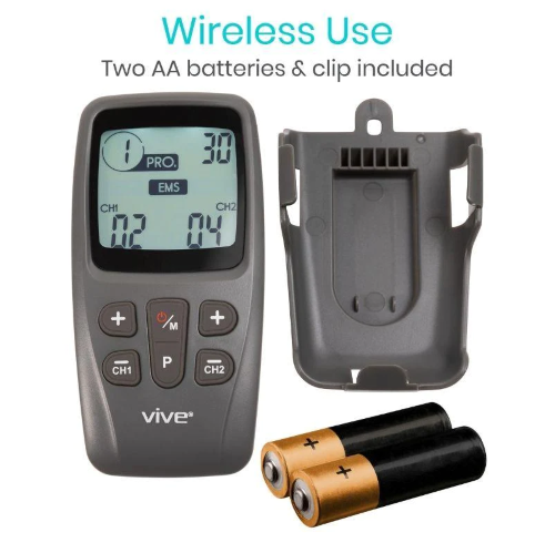 Image 9 of Vive EMS TENS Unit with 8 Electrode Pads and Belt Clip