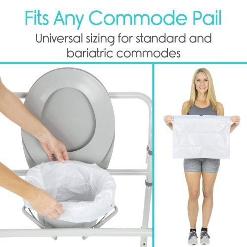 Universally sized liner fits in any commode pail