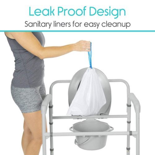 The sanitary liners have a leakproof design for easy cleanup.