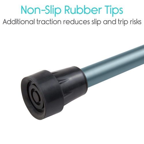 Nonslip rubber tips reduce slip and trip risks.