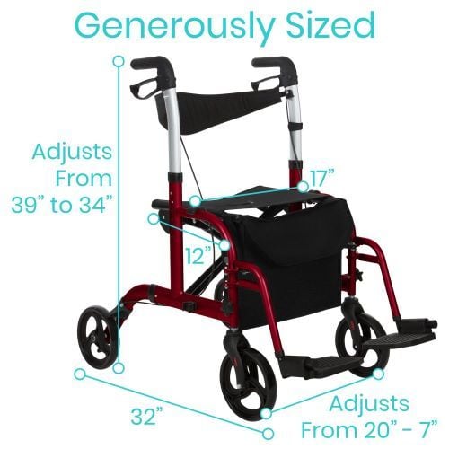 Dimensions of the rollator