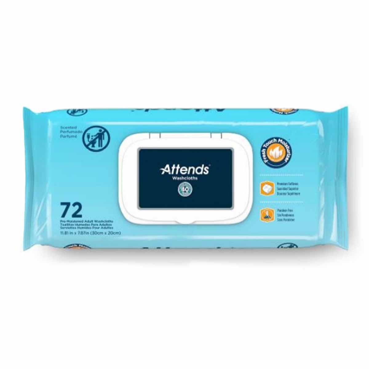 Image 4 of Attends Washcloths - Scented & Unscented (pre-moistened)