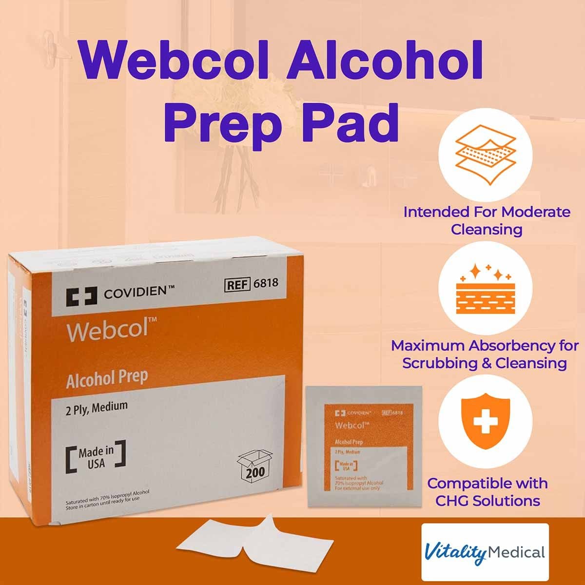 Image 2 of Webcol Alcohol Prep Pad