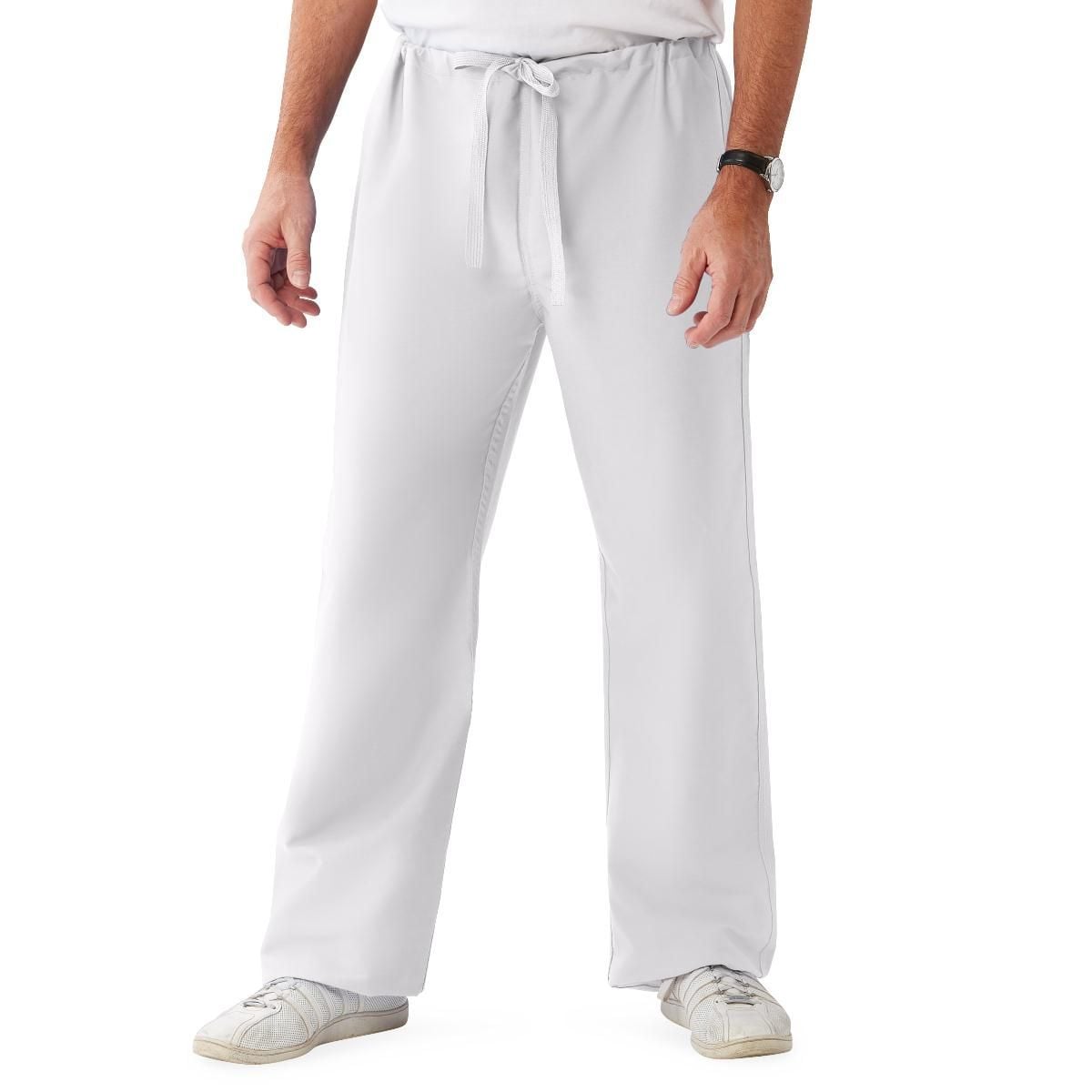 White Drawstring Scrub Pants