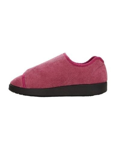 Womens Extra Extra Wide Easy Closure Slippers - Dusty Rose