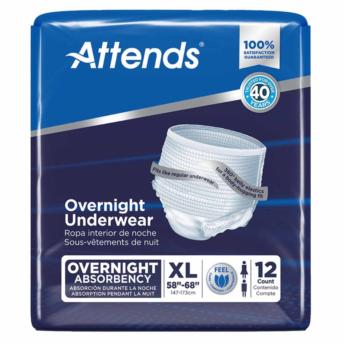 Image 1 of Attends Overnight Underwear with Heavy Absorbency