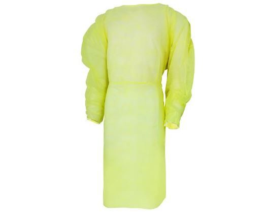 Image 3 of McKesson Yellow Protective Procedure Gown - One Size Fits Most