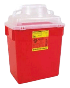 6 Gallon Red BD Stackable Sharps Container Large Funnel with Clear Top 305465