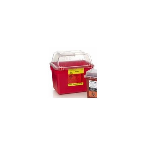 2 Gallon Dynarex Red Horizontal Entry Sharps Container - SC-2GAL main product photo