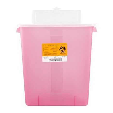3 Gallon MedPro Translucent Red Stackable Sharps Container, Horizontal Entry - 8710TF main product photo
