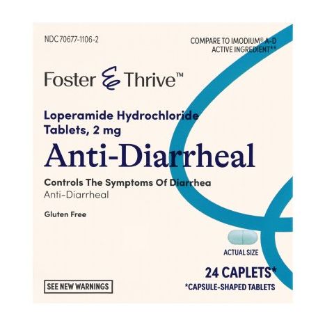 Foster & Thrive Anti-Diarrheal Loperamide HCl - 12 Caplets main product photo