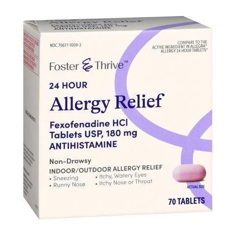 Foster & Thrive 24-Hour Allergy Relief Tablets - Antihistamine main product photo