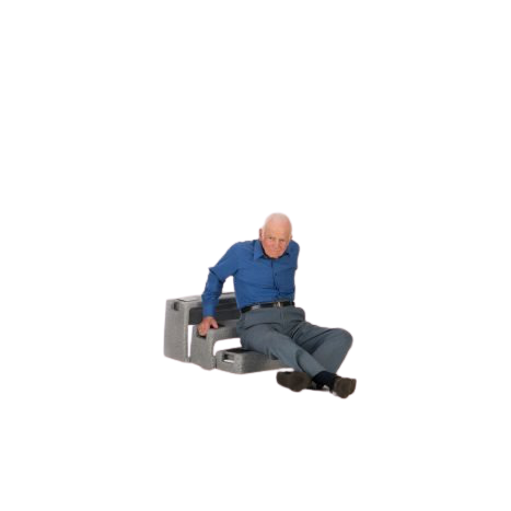 A user gets up from the floor with the ResQUp
