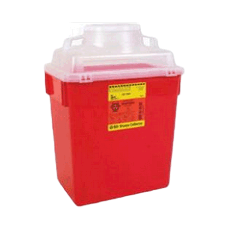 BD 6 Gallon Red Stackable Sharps Container w/Clear Top BD 6 Gallon Red Stackable Sharps Container w/Clear Top