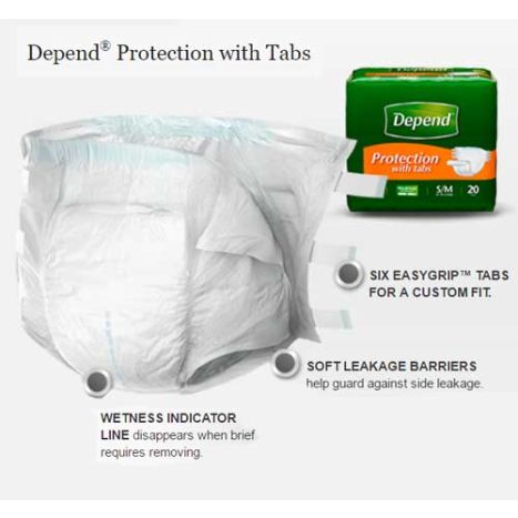 Depend Briefs for Maximum Protection FREE SAMPLE Absorbent