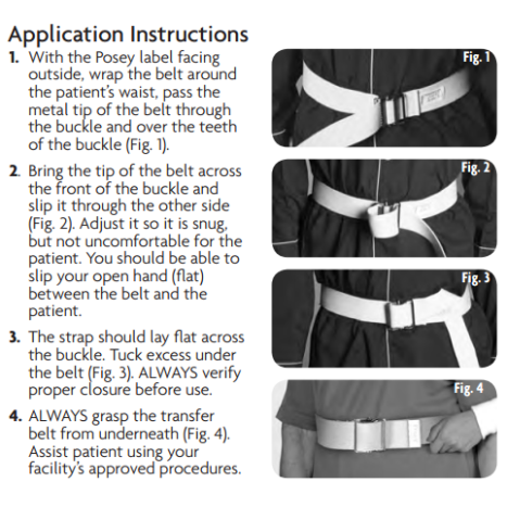 Posey Fall Management Gait Belt 6547 Fits Up to 51 Vitality Medical