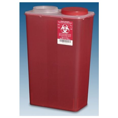 3.5 Gallon The Big Mouth Sharps Container Translucent Red Vertical Entry - 146014 main product photo