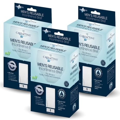 CareActive Men's Reusable Incontinence Briefs 10 oz