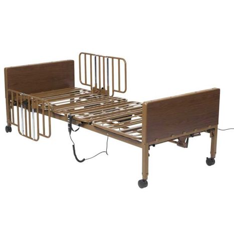 Drive Competitor II Semi-Electric Bed Hi/Lo Height Adjustable with Caster Wheels and Half Rail