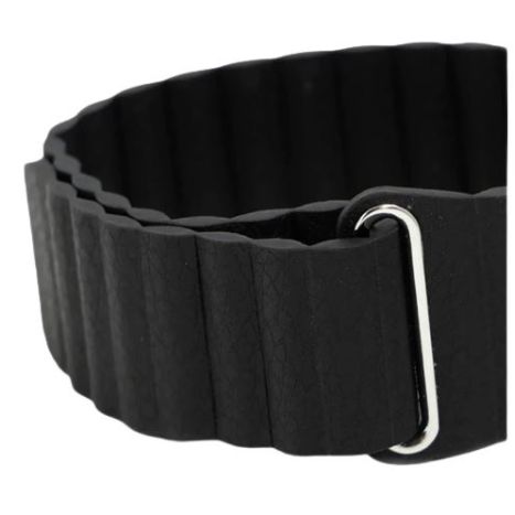Black Vegan Leather Comfort Band  - Fastened