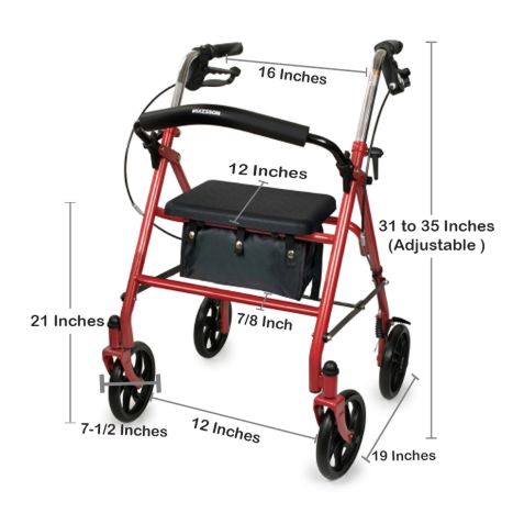 ヨックモック4脚 McKesson Folding Walker, Adjustable Height, 146-10210-4