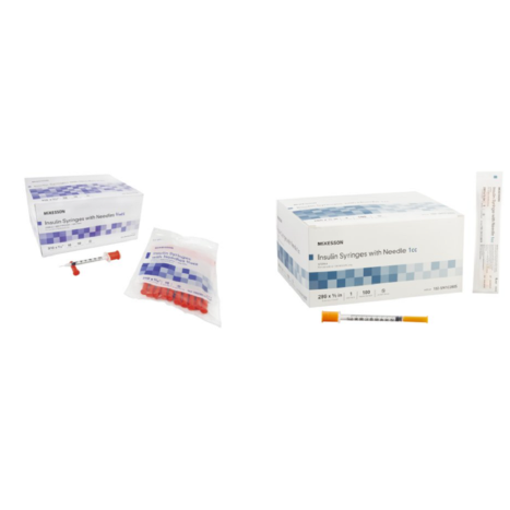 Mckesson Insulin Syringe with Needle 27G, 1/2 In -102