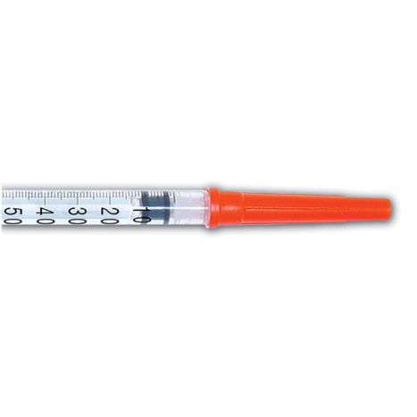 Baksnap Retractable Safety Syringe, 29G, 1/2 in. Needle, 0.5 mL - 1 mL main product photo