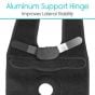 The Hinged Knee Brace features aluminum hinges