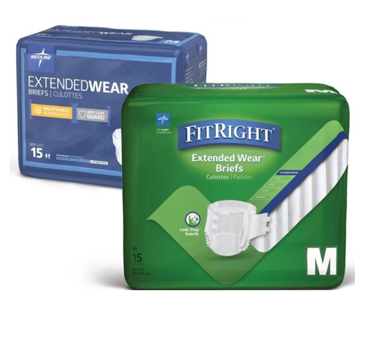 Medline FitRight Extended Wear Briefs Overnight HighCapacity Absorbency