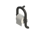 Toilet Roll Holder with Grab Bar, Matte Black Trim