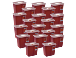 2 Gallon Red: 10 in. x 7.25 in. x 10.5 in. with Rotor Lid_pack of 20