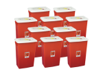 8 Gallon Red: 17.75 in. x 11 in. x 15.5 in. with Slide Lid-pack of  10