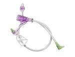 12 Inch Right Angle Glow Green Connector w/ Y-Port Adapter (Purple)