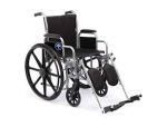 18 Inch Basic Nylon Wheelchair with Swing-Back Desk-Length Arms and Elevating Leg Rests